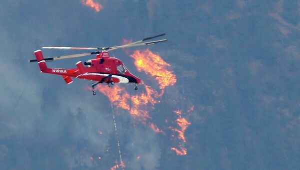 Тушение природного пожара к западу от Колорадо-Спрингс в США