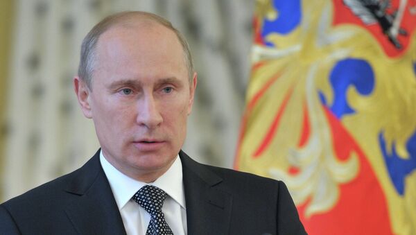 Президент России Владимир Путин на приеме в честь выпускников военных академий и университетов