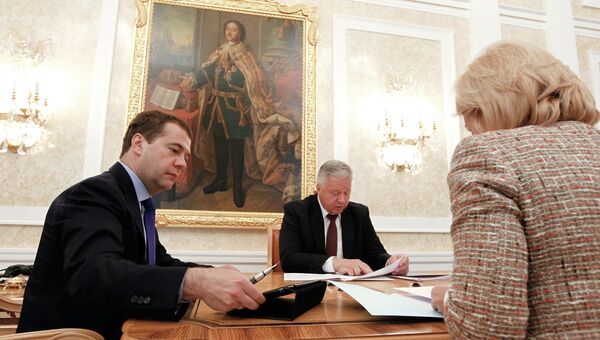 Встреча Д.Медведева с О.Голодец и М.Шмаковым