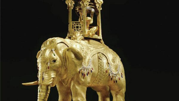 Золотые часы-автомат Слон шаха Персии