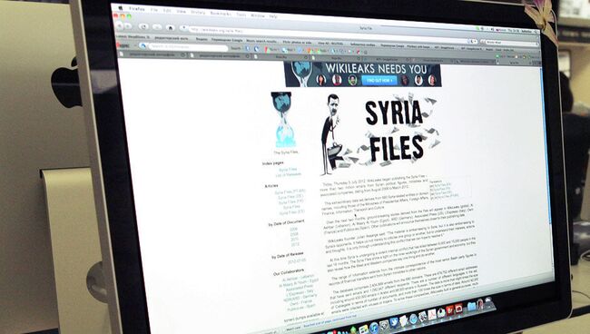 Пользователь читает сайт WikiLeaks. Архивное фото