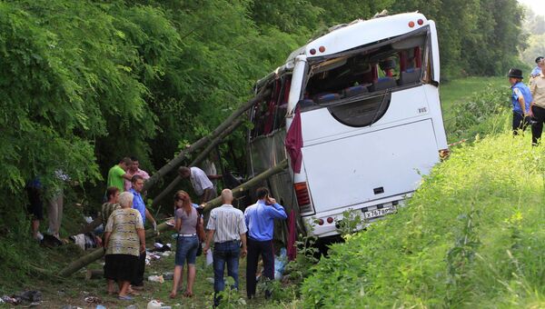 ДТП с участием автобуса с российскими паломниками на Украине