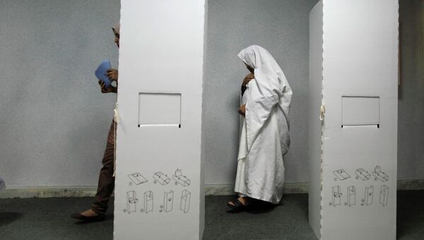 Избирательный участок в Ливии