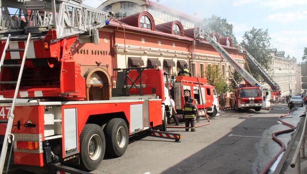 Пожар в ресторане Ноев ковчег в центре Москвы