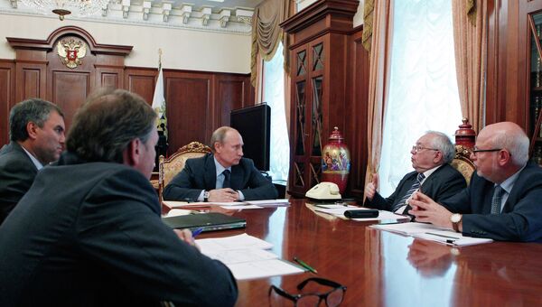 Встреча В.Путина с М.Федотовым, В.Лукиным и Б.Титовым