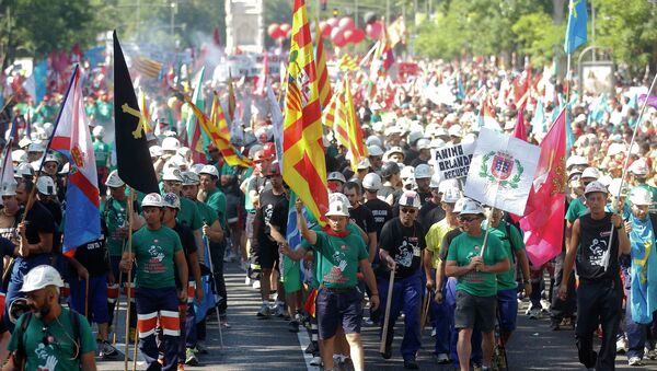 Забастовка шахтеров в Мадриде