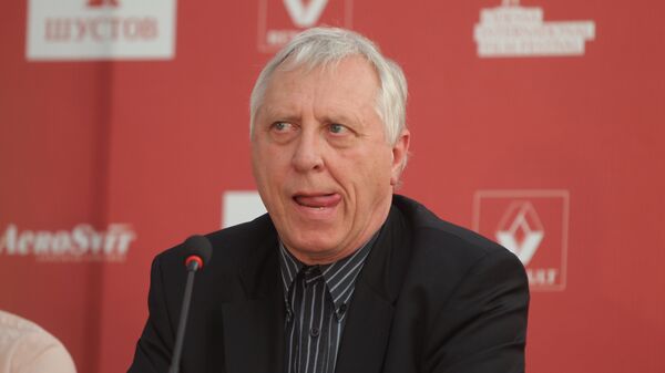 Питер Гринуэй на пресс-конференции на Одесском международном кинофестивале