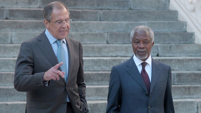 Встреча Сергея Лаврова и Кофи Аннана в Москве. Архив