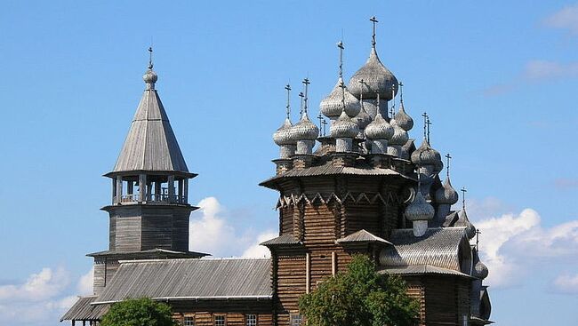 Кижи остров на Онежском озере в Карелии