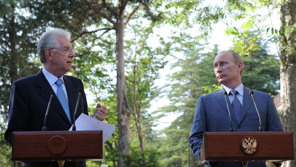 Совместная пресс-конференция В.Путина и М.Монти в Сочи