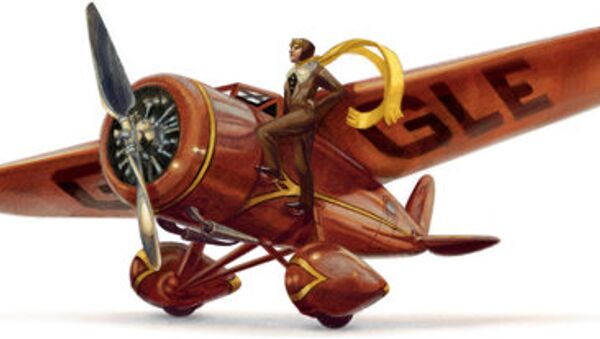 Логотип Google в честь 115-летия со дня рождения одной из первых женщин-пилотов Амелии Эрхарт