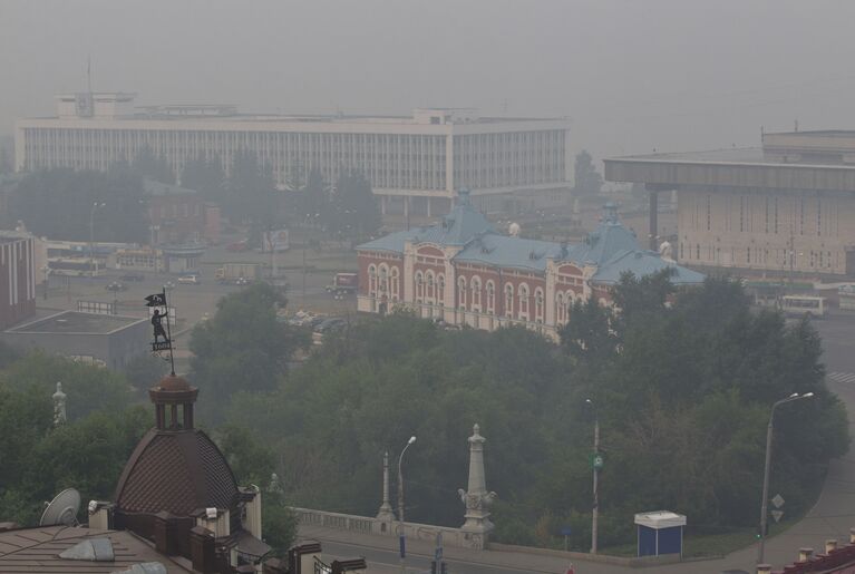 Смог от лесных пожаров в Томске