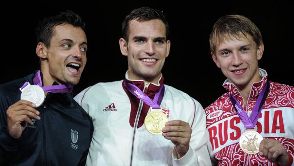 Итальянец Диего Оккьюцци, спортсмен из Венгрии Арон Силадьи и россиянин Николай Ковалев