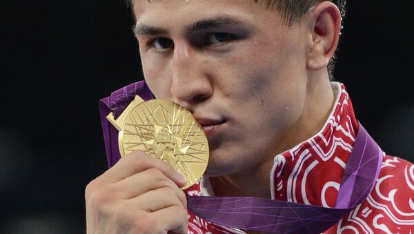 Российский борец Роман Власов, завоевавший золотую медаль