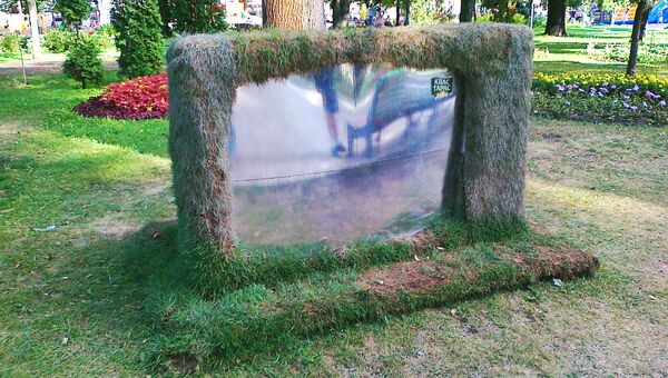 Телевизор, кот и Запорожец из травы появились в киевском парке