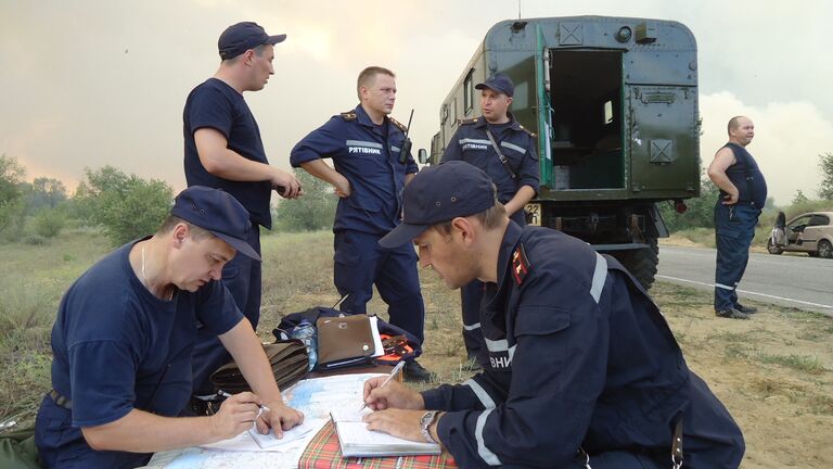 Крупный лесной пожар в Херсонской области Украины