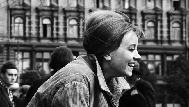 Актриса Маргарита Терехова на съёмках фильма Здравствуй, это я!