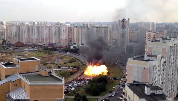 Газель загорелась и взорвалась после ДТП на востоке Москвы 