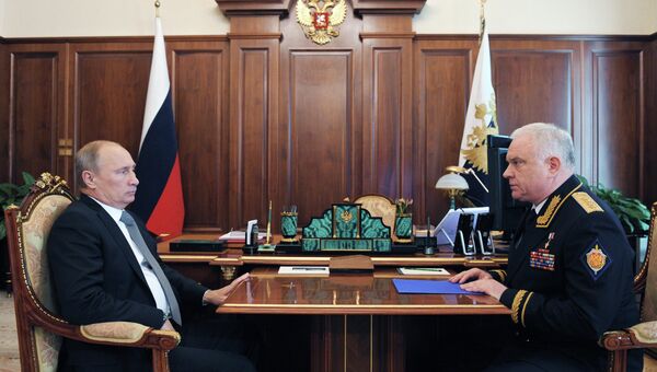 Встреча президента РФ В.Путина с В.Проничевым в Кремле