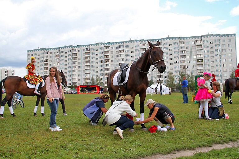 Конное шоу в поселке Андреевка