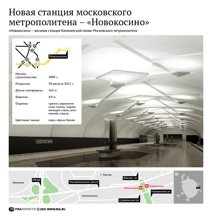 Новая станция московского метрополитена Новокосино