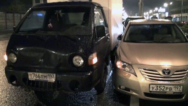 Дождь и поломка светофоров привела к аварии на Третьем кольце в Москве