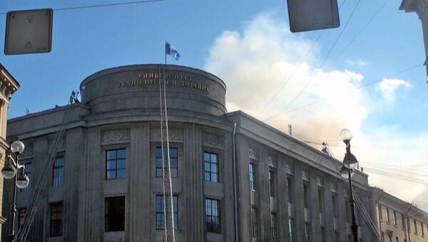 Пожар в здании Санкт-Петербургского Государственного университета технологии и дизайна