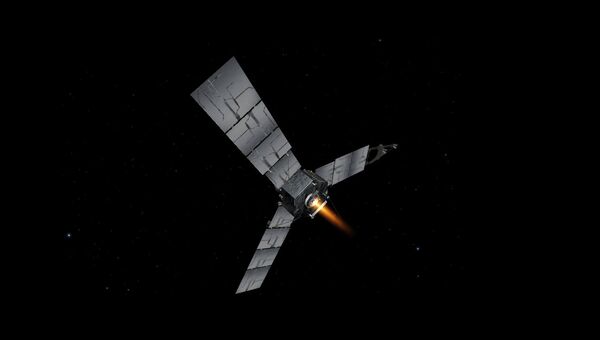 Зонд Джуно (Juno) во время включения главного двигателя