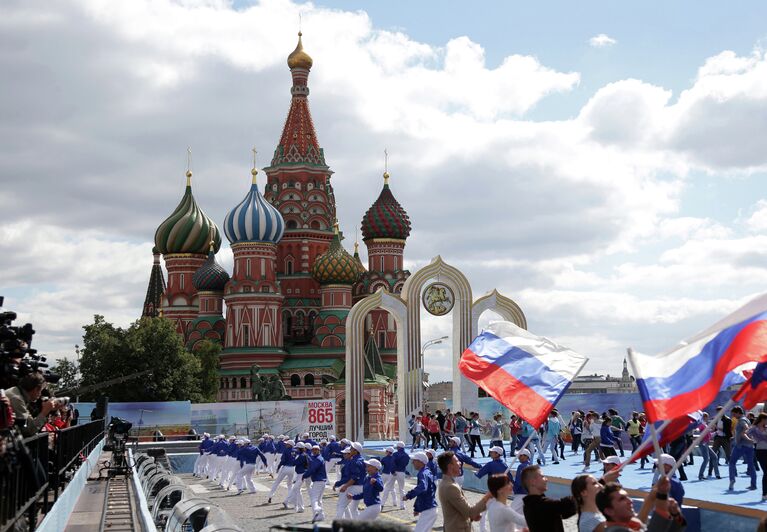 Празднование Дня города на Красной площади в Москве