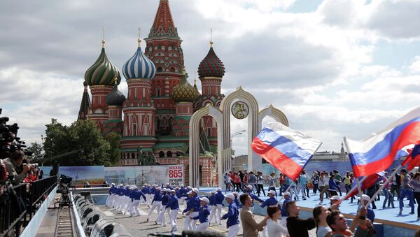 Празднование Дня города на Красной площади в Москве. Архивное фото