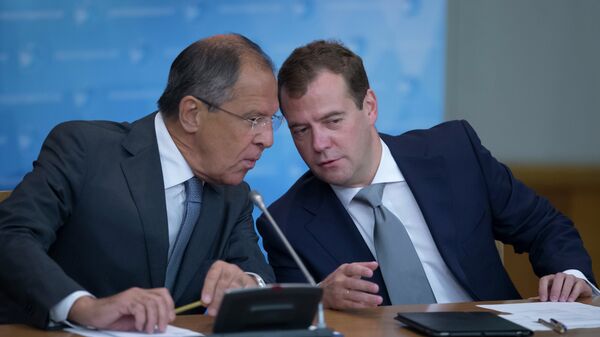 Сергей Лавров и Дмитрий Медведев