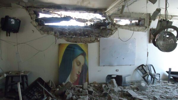 Разрушенная церковь в городе Хомс