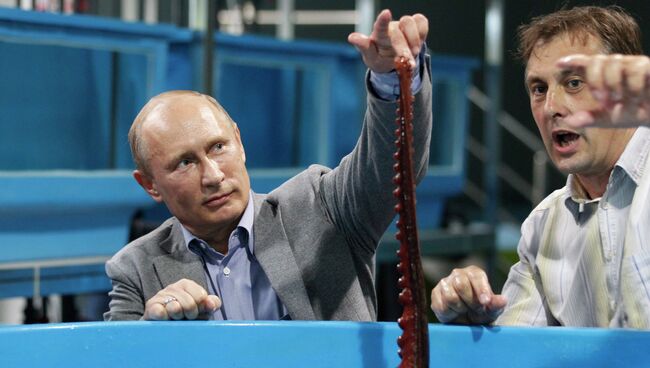 Владимир Путин и осьминог