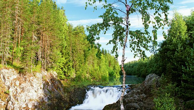 Водопад Кивач. Архивное фото