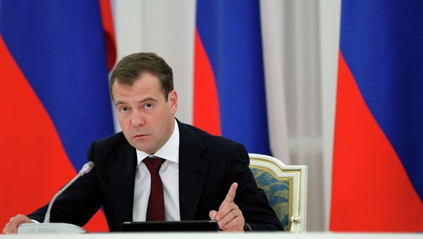 Председатель правительства России Дмитрий Медведев . Архив