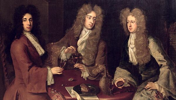 Готфрид Кнеллер. Эвелин Пьерпонт (герцог Кингстон-апон-Халл), Чарльз Бойл (граф Бёрлингтон) и Джон Беркли (барон Беркли-Стрэттон).XVII век 