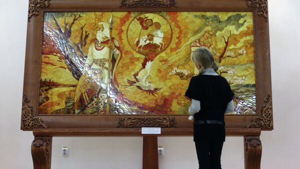 Самое большое в мире янтарное панно выставлено в Калининграде