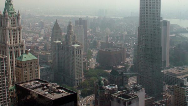 Вид из башни ВТЦ-4 Всемирного торгового центра в Нью-Йорке. Архивное фото