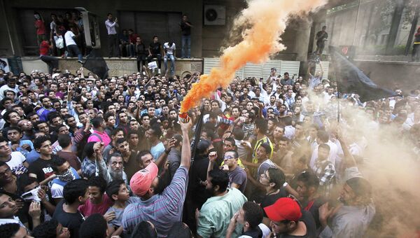 Акция протеста у здания посольства США в Каире, Египет