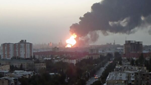 Взрывы и пожар на заводе в Азербайджане. Кадры с места ЧП