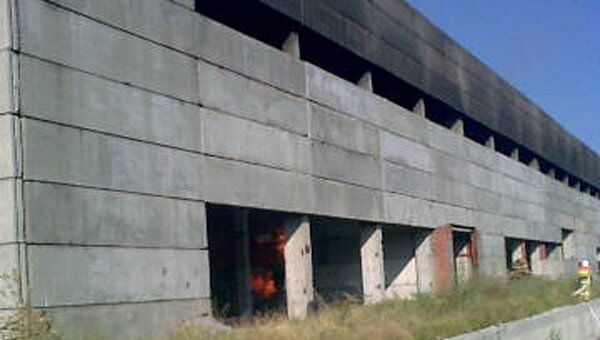 Пожар на складе лесоматериалов в поселке Гайдук 