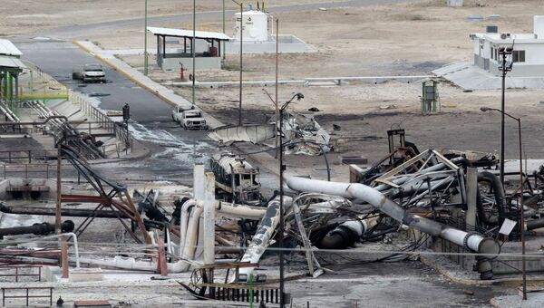 Последсвия пожара на нефтегазовом предприятии в Мексике