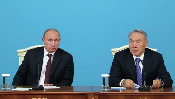 Президент России Владимир Путин и президент Казахстана Нурсултан Назарбаев
