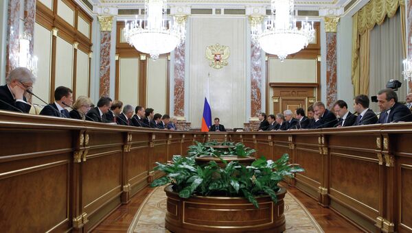Заседание кабинета министров РФ в Доме правительства РФ