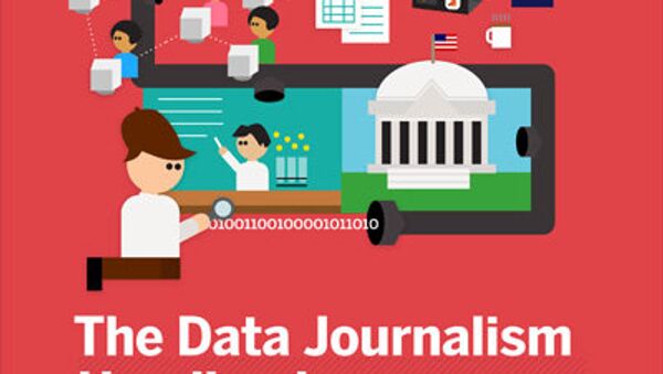 Обложка сборника эссе по журналистике данных The Data Journalism Handbook