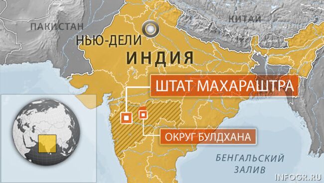 Карта индийского штата Махараштра