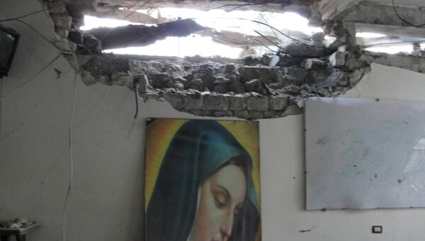 Разрушенная церковь в городе Хомс