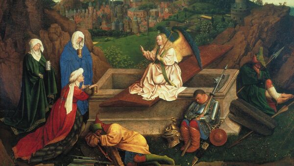 Ян ван Эйк Три Марии у гроба Господня. Около 1430-1435