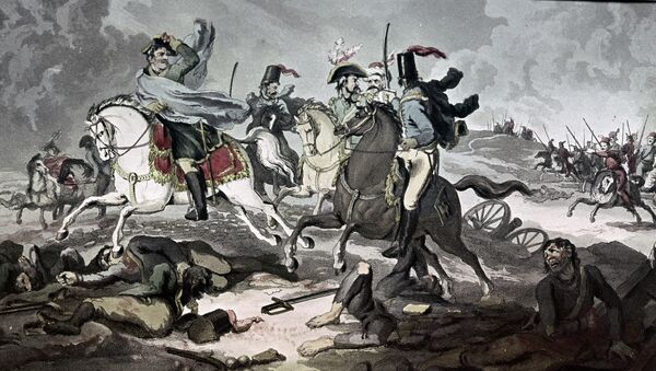 Картины Русские казаки преследуют отступающую наполеоновскую армию...