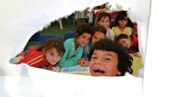 Школа в лагере сирийских беженцев Al Zaatri